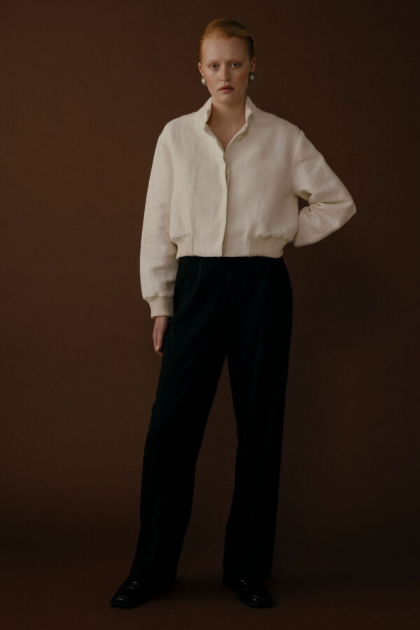 LEONIE OFFWHITE - SHORT JACKET WITH CUFFS