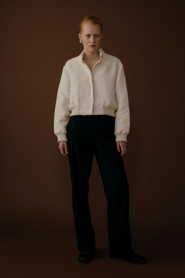LEONIE OFFWHITE - SHORT JACKET WITH CUFFS